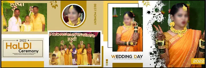 haldi ceremony wedding album psd 12x36