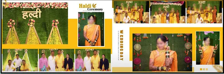haldi ceremony wedding album psd 12x36