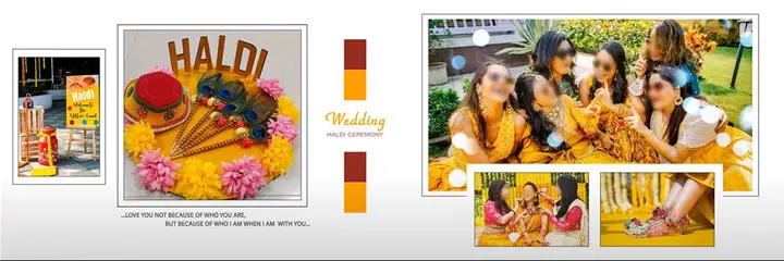 haldi ceremony wedding album psd 12x36