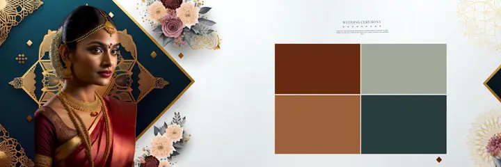 oil paint 3d wedding album psd design