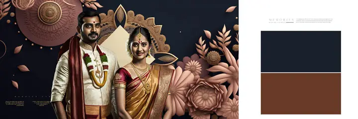 oil paint 3d wedding album psd design