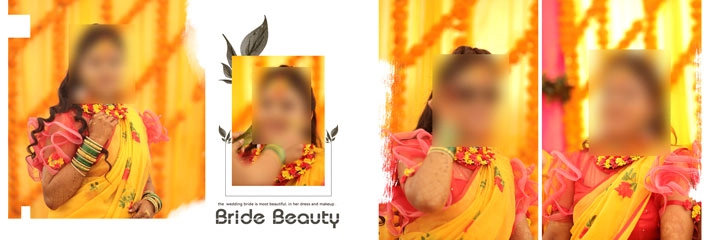 bride beauty album PSD design 12x36