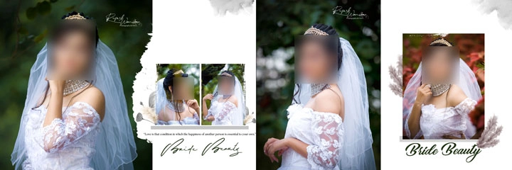 bride beauty album PSD design 12x36