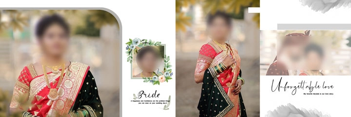 bride beauty album PSD design 12x36